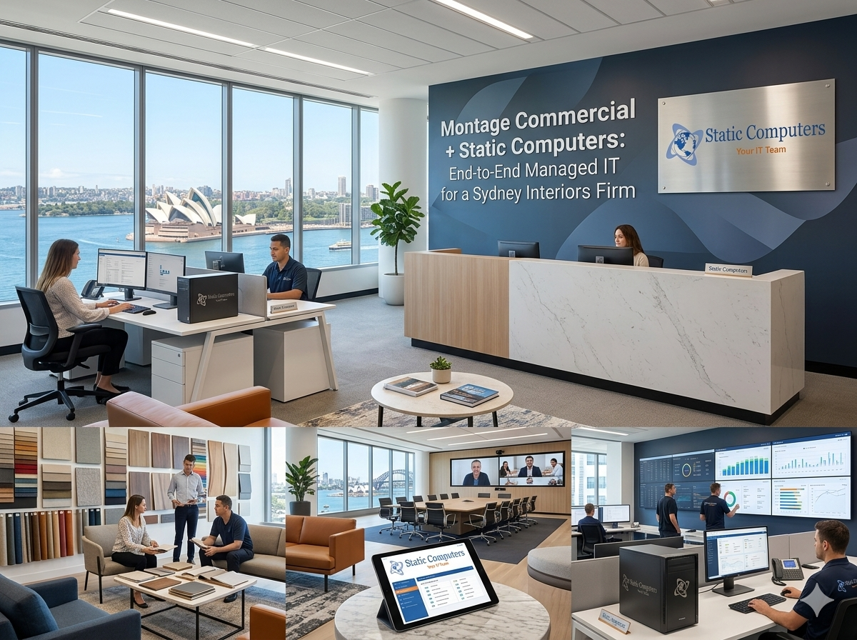 Read more about the article Montage Commercial Interiors + Static Computers: End-to-End Managed IT for a Sydney Interiors Firm